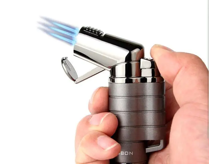 Турбо-зажигалка для сигар компактная Бутановая Зажигалка с 3 струями