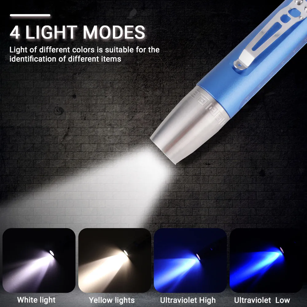 УФ фонарик светильник 365nm белый/желтый/фиолетового цвета с украшением из