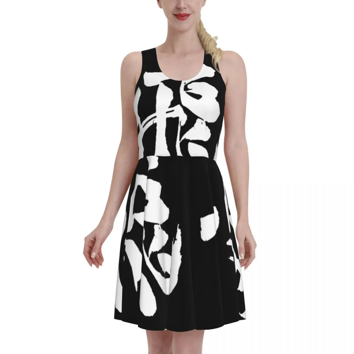 

Женское летнее платье с круглым вырезом Аниме мультфильм кавайный принт пляжное платье без рукавов Мини платье