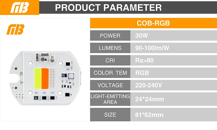 Светодиодный RGB COB Чип 30 Вт ac220в Smart IC DIY для Светодиодный прожектор светильник декоративный прожектор красный зеленый синий желтый теплый день белый растительный светильник