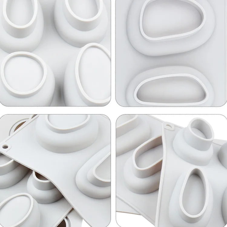 

2PCS Pebble Shape Silicone Soap Mold Food Grade Silicone Ice Square Mold Kitchen Tools