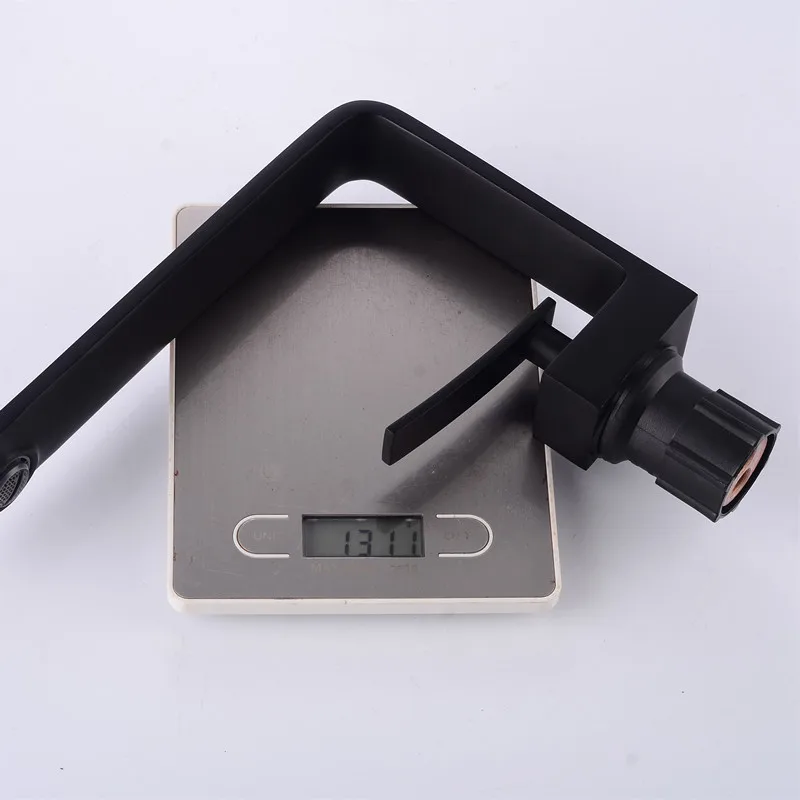 Матовый черный латунный корпус для раковины смеситель ванной комнаты с одной