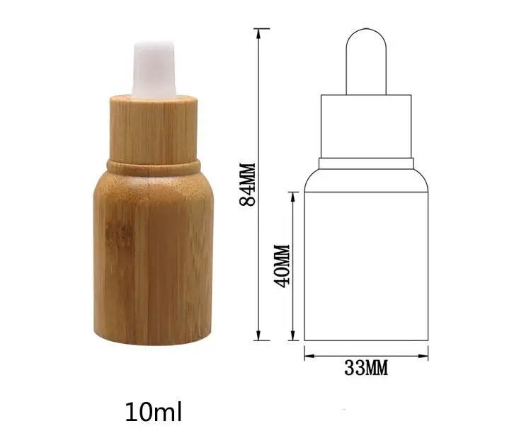 50ps/lot wholesale 10 ml empty Natural Bamboo Wood Glass Dropper Bottle Refillable Free Tool 1 funnel+1 soft tube SN041 | Красота и