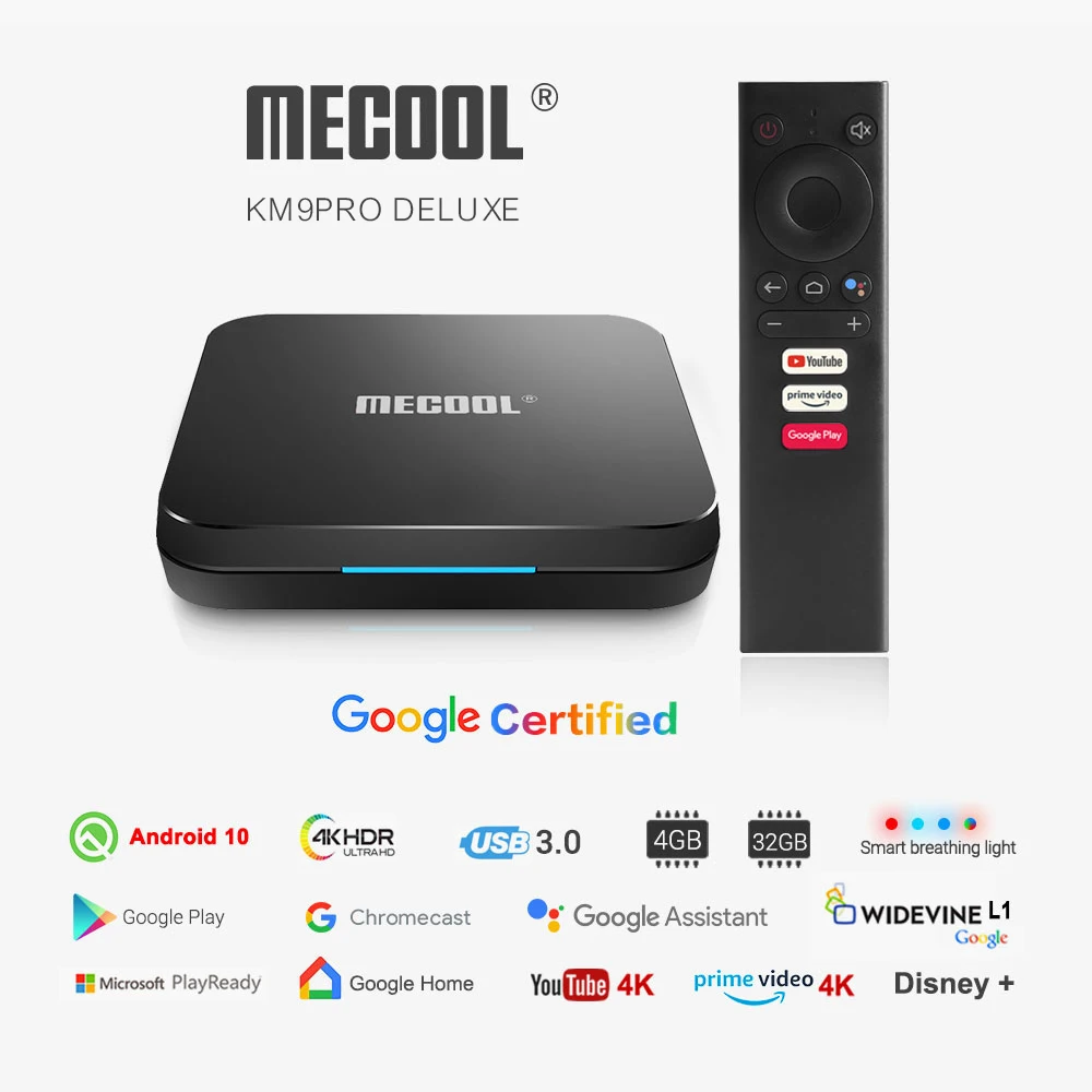 MECOOL KM9 Android 8 1 ТВ коробка 4G DDR4 32G ROM голос Управление USB 3 0 коробке 2. 4G/5 г Wi Fi 4 К Smart Box