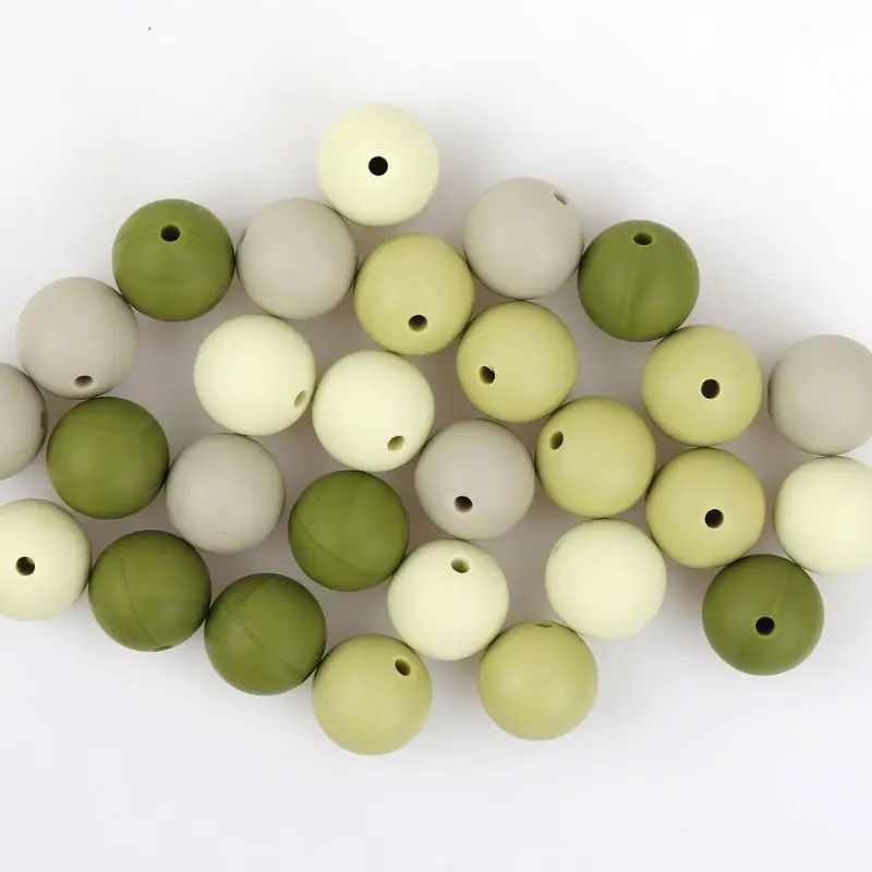

20pcs Silicone Beads Baby Teething Beads DIY Chewable Teether for Infant 15mm