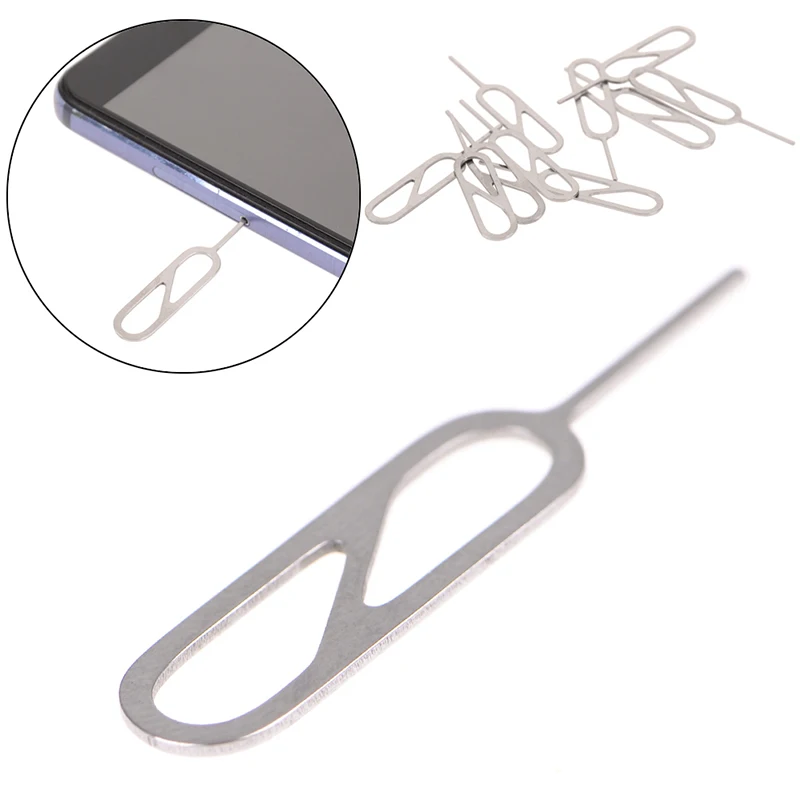 

10pc Metal SIM Card Tray Removal Eject Pin Key Tool Needle For IPhone For Oppo For Vivo For Xiaomi Sim Card Tray Open Pin Needle