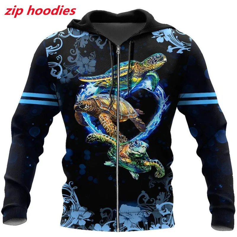 Fashion 3D printed animal turtle zipper Hoodie / casual Sweatshirt / street hip hop Harajuku Hoodie can be sold in bulk