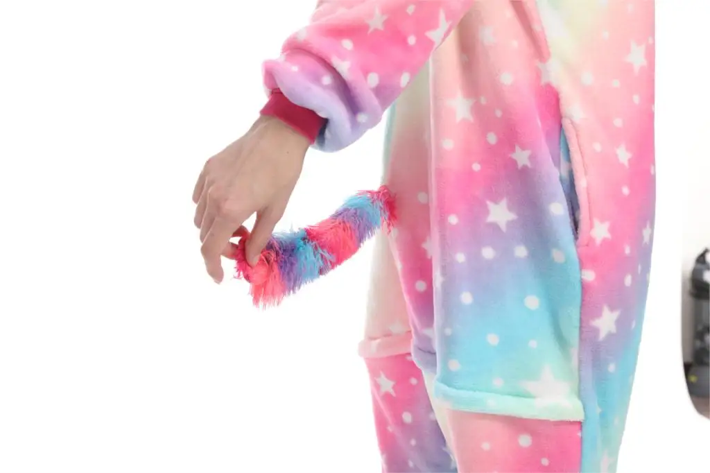 Косплей Кигуруми зима единорог пижамы комбинезоны комбинезон костюмы на