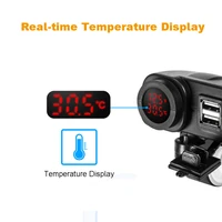 motorcycle phone charger digital display motorcycle dual usb charger voltmeter thermometer for cell phone