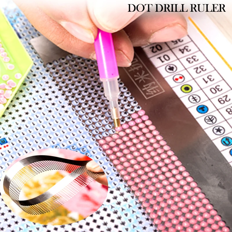 Набор для алмазной живописи 5D линейка из нержавеющей стали с 304 пустыми сетками