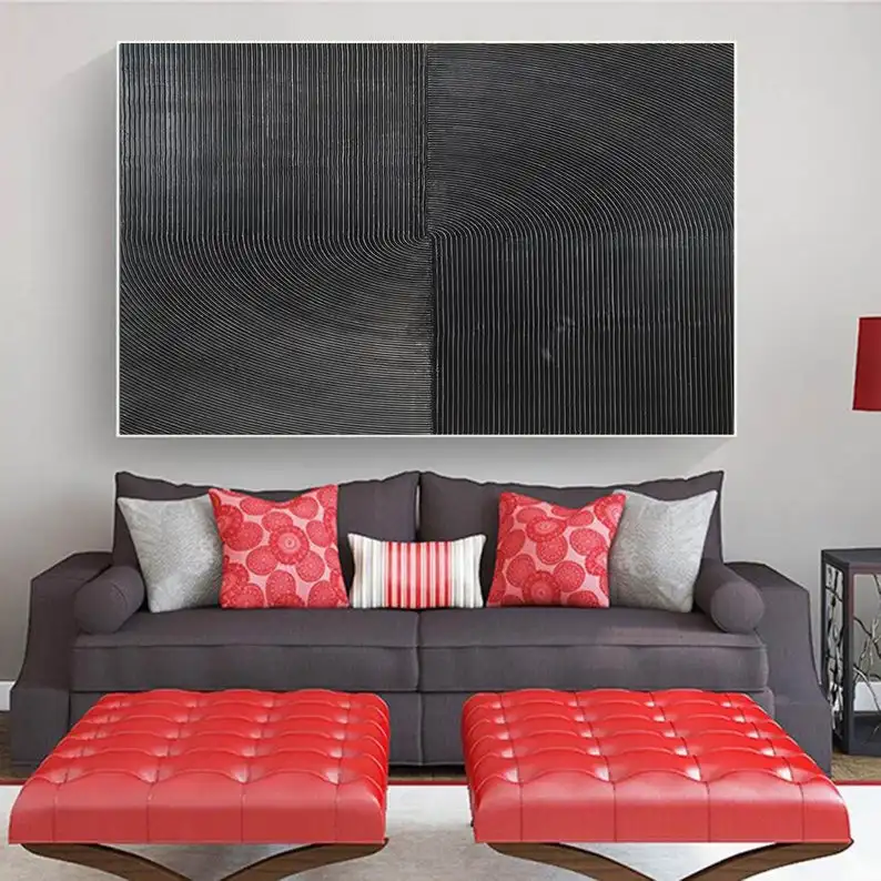 

Абстрактная Акриловая картина, Экстра большая Настенная картина, абстрактная очень черная живопись, современная абстрактная картина, ориг...