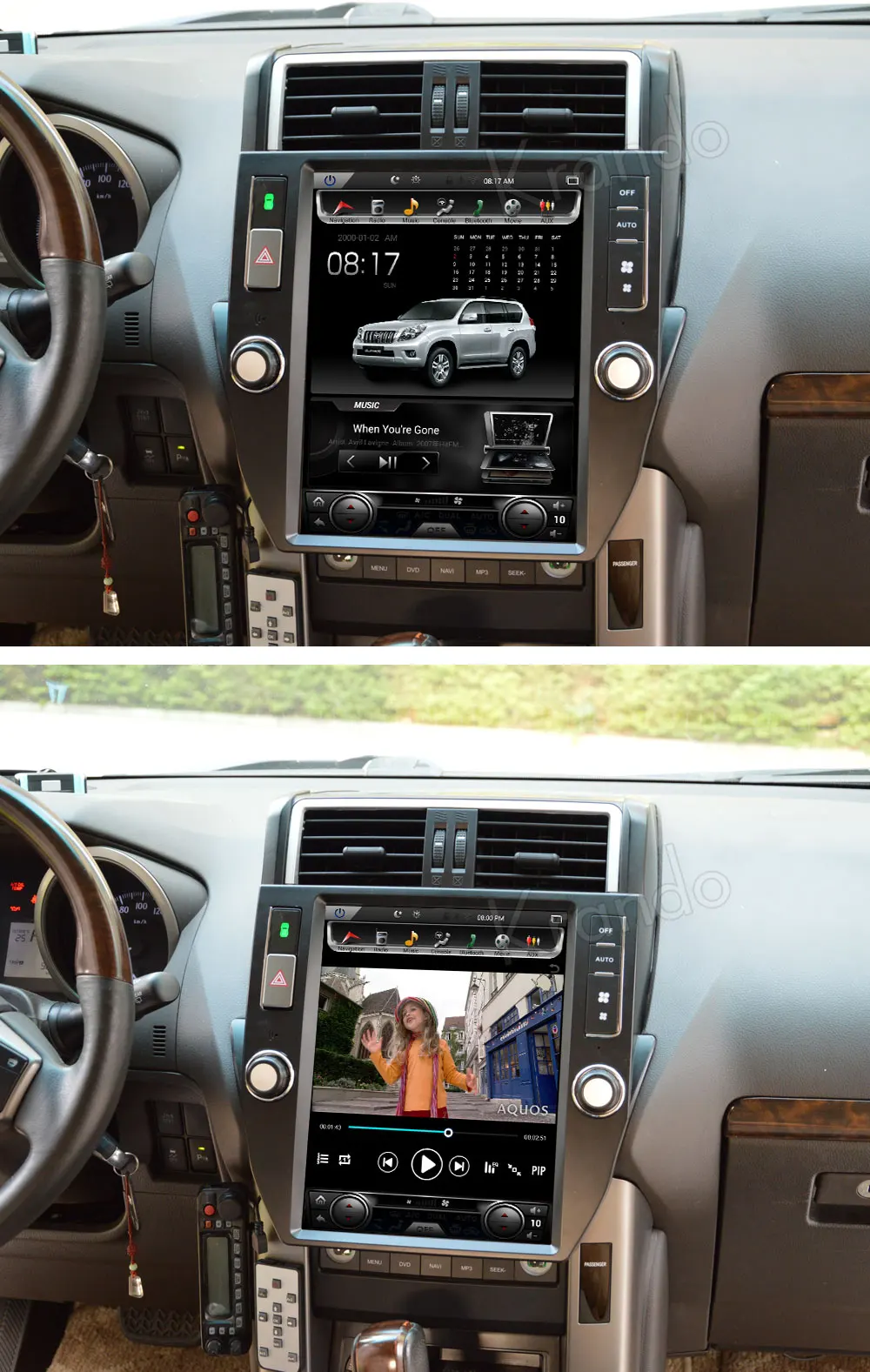 Krando Android 7,1 12," Тесла большой экран Автомобильный Радио плеер для Toyota Prado 2010-2013 gps навигация Мультимедиа с bluetooth