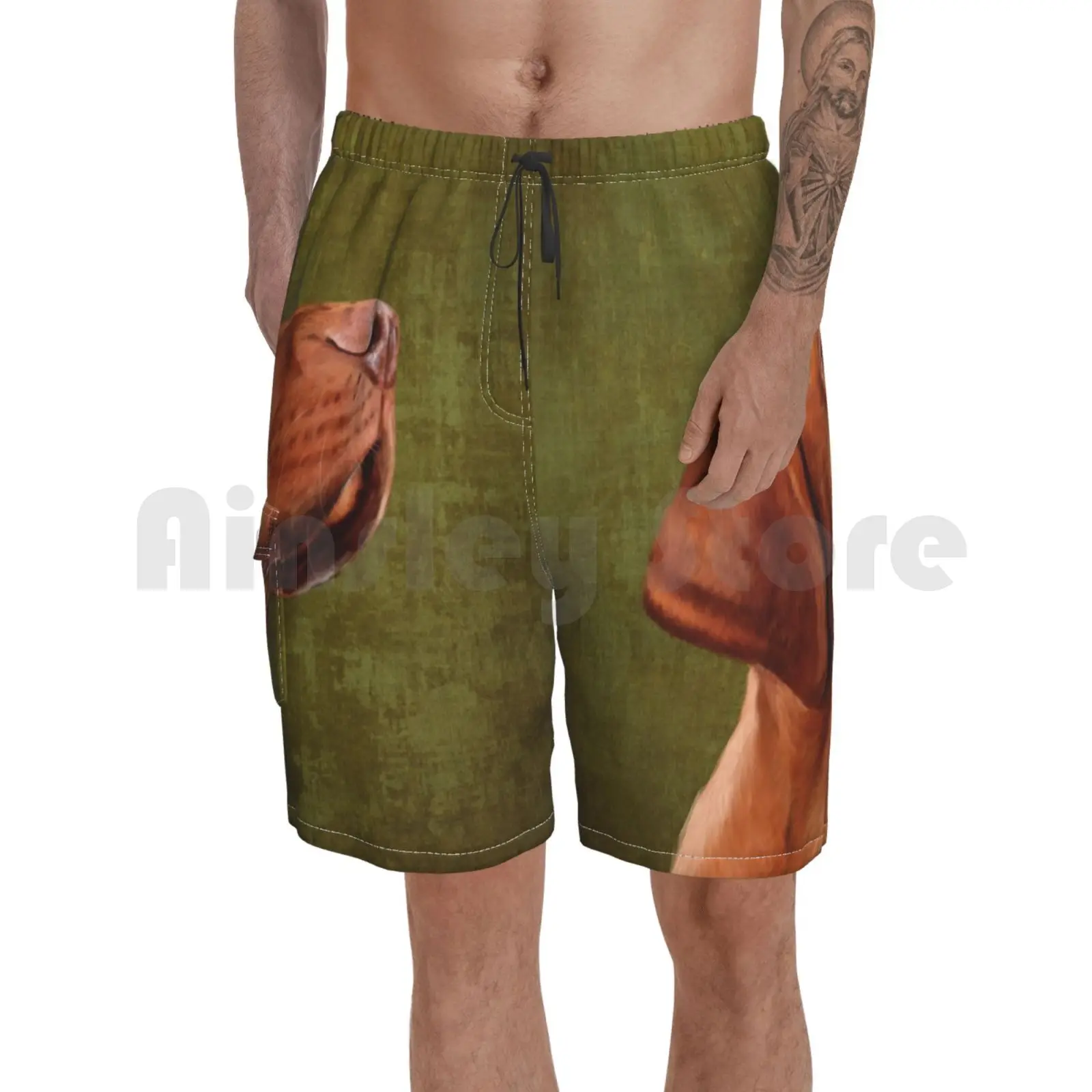 

Пляжные шорты Mr Vizsla милые животные собаки Vizsla искусство французский Vizsla иллюстрация Vizsla