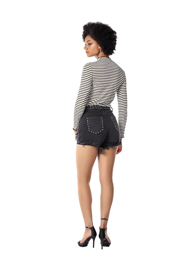 

Washed ladies denim shorts women's plus size loose