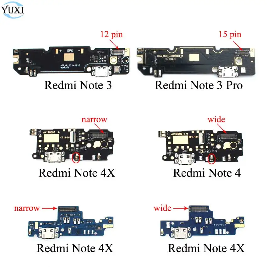 Сменный микрофонный модуль YuXi для Xiaomi Redmi Note3 3 Pro Note 4 4X + плата USB порта зарядки