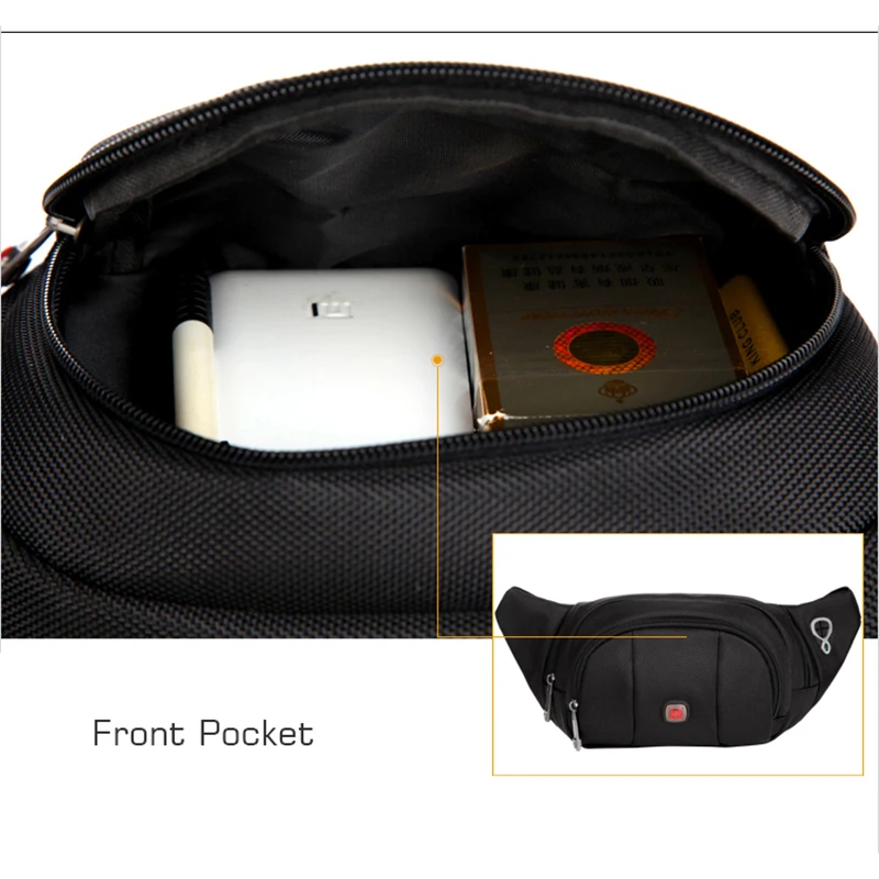 CROSSTEN SwissMultifunctional waist pack Men bag black Belt fanny bum pouch hip Waterproof Riding |