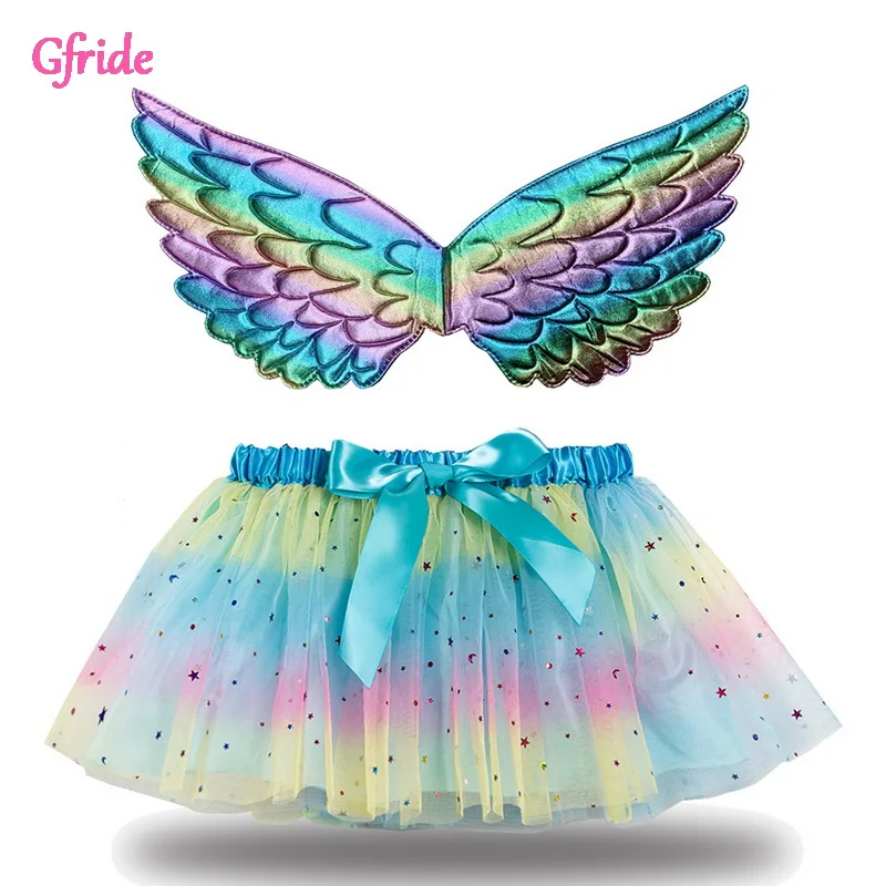 Юбка-пачка детская с радужным единорогом крыльями пони | Тематическая одежда и