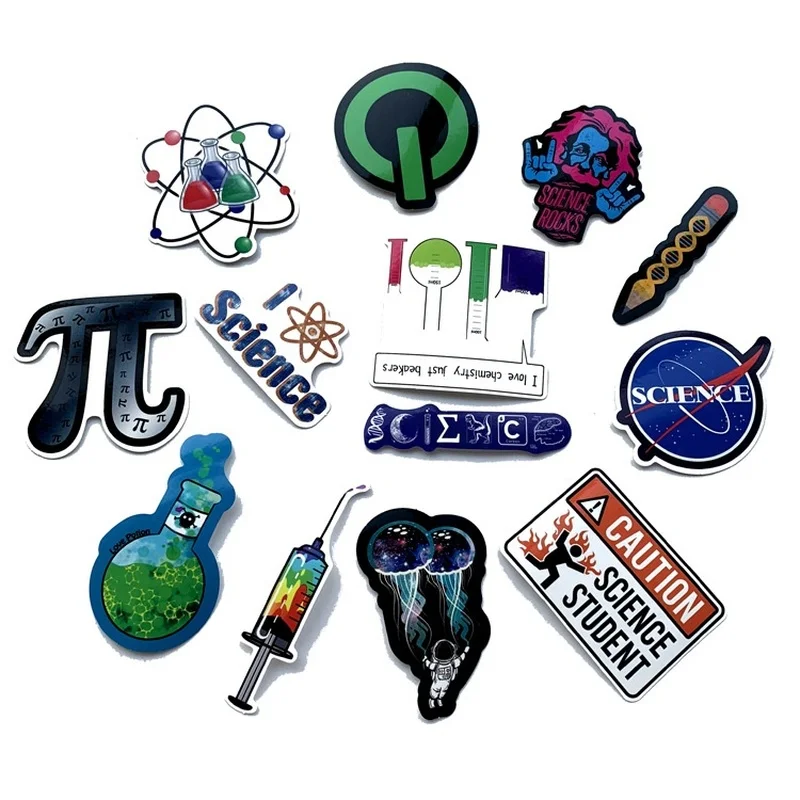 

5 Sets=250PCS New Laboratory Scientific Stickers, Car and Motorcycle Computer Waterproof Stickers