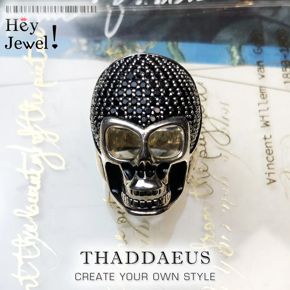 925 пробы Серебряное кольцо с черепом новинка 2020 года европейский стиль сердца