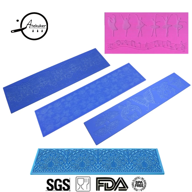 1 шт Павлин бабочка кружева коврик инструменты для украшения тортов из мастики