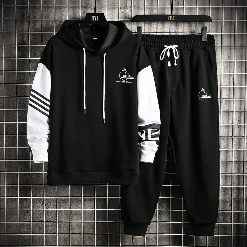 Спортивный костюм мужской из 2 предметов повседневная одежда в стиле пэчворк