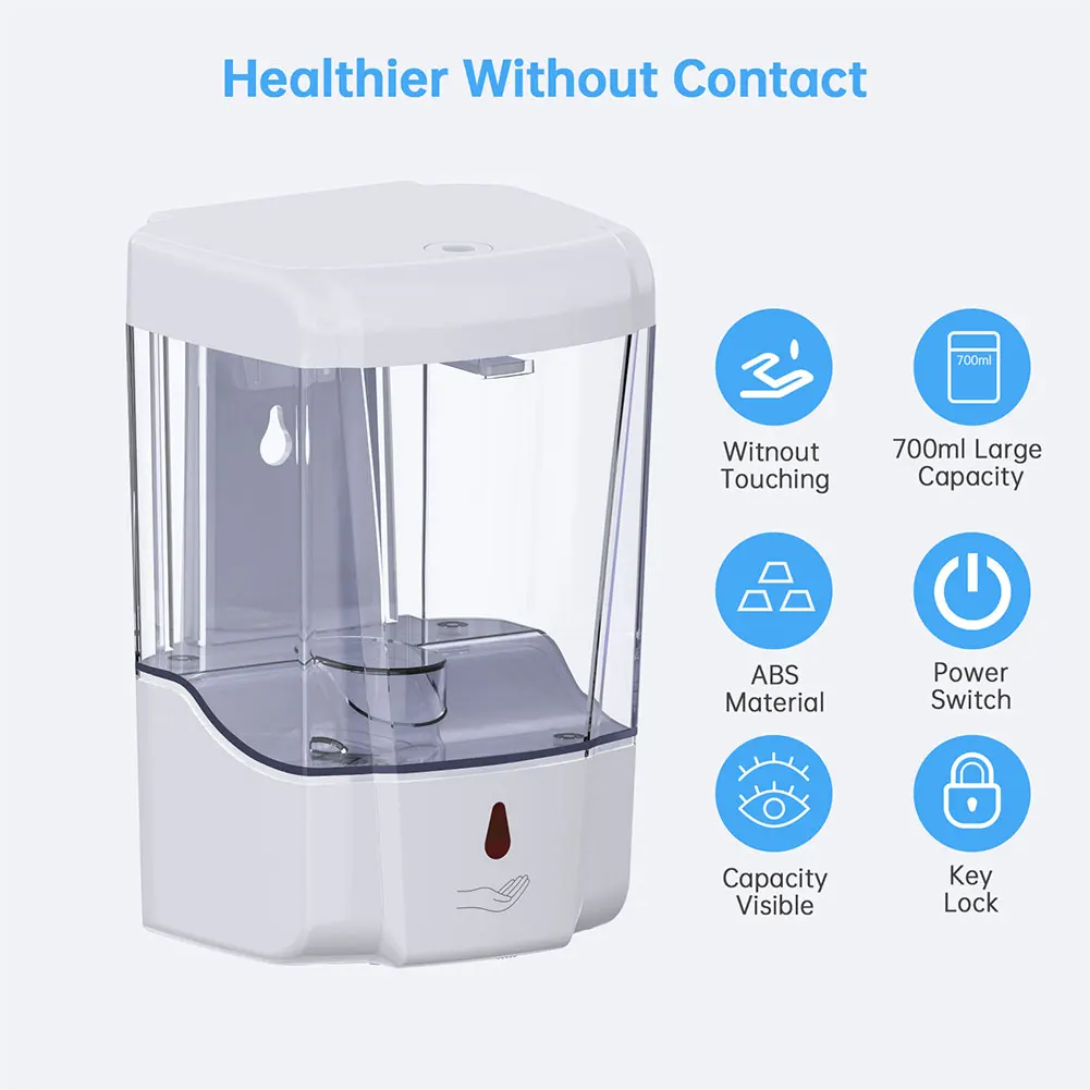 

Hotel School Bathroom Contactless Automatic Soap Dispenser Wall-Mounted Sensor Hand Sanitizer Liquid Soap Box Lotion Container