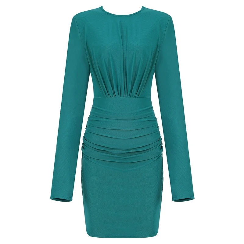 

INDRESSME 2019 New Fashion Women Sexy Vestidos Long Sleeve Mesh Draped Bandage Mini Dress Party Club Bodycon Dress Wholesale Ins