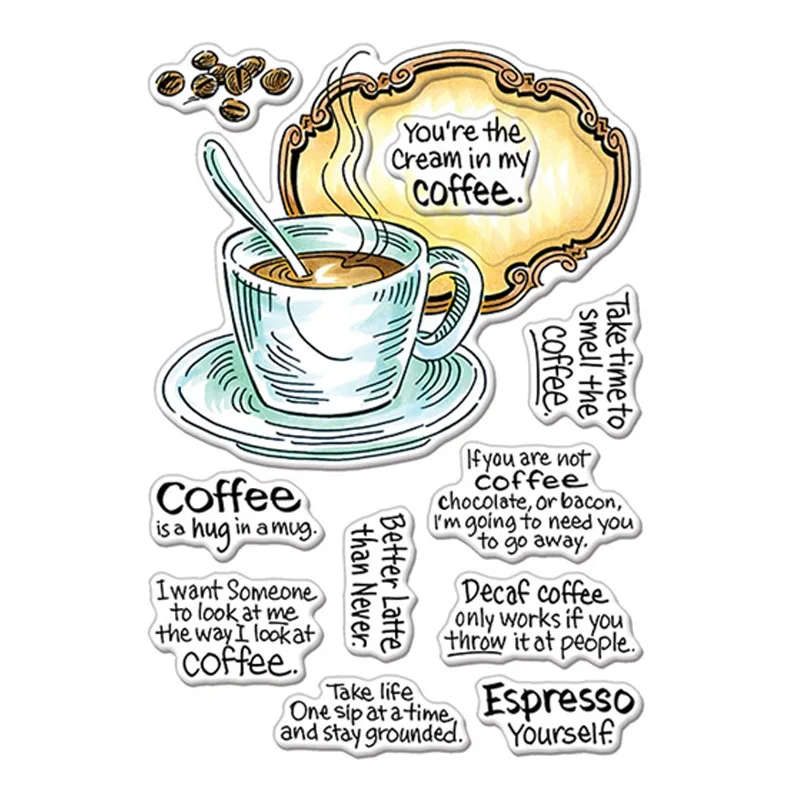 Детский прозрачный силиконовый штамп кофе-это объятия в кружке 2020 | Дом и сад