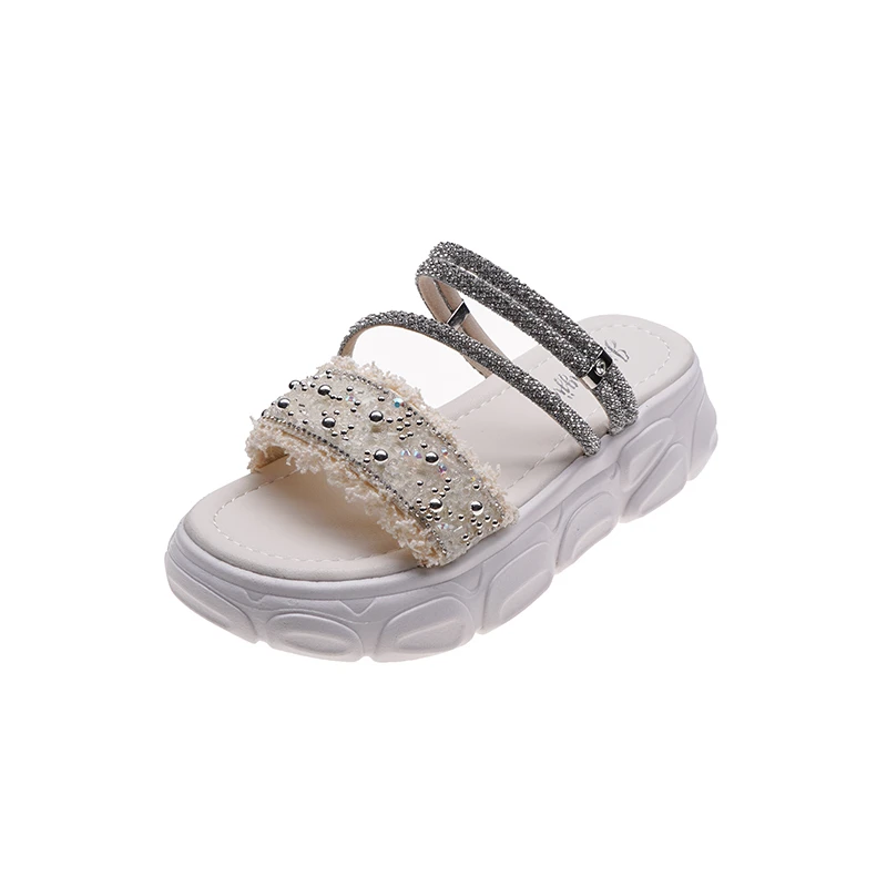 

Women's Flip Flops 2021 Summer The New Mixed Colors All-match Comfortable Round Head Open Toe Sandals Platform Woman Shoes