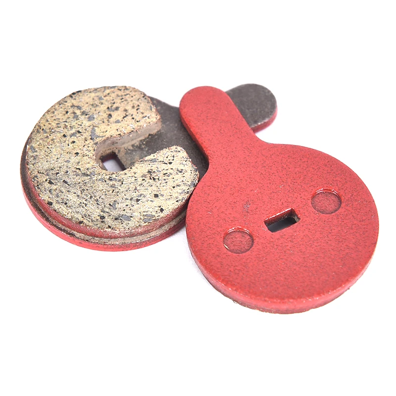 HOT sale 1Pair MTB Mountain Bike Cycling Red Copper Fiber Metal Disc Brake Pads for Bicycle Parts Accessories images - 6