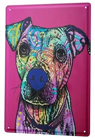 

Tin Sign Decor Plaques Animal Shelter Pitbull