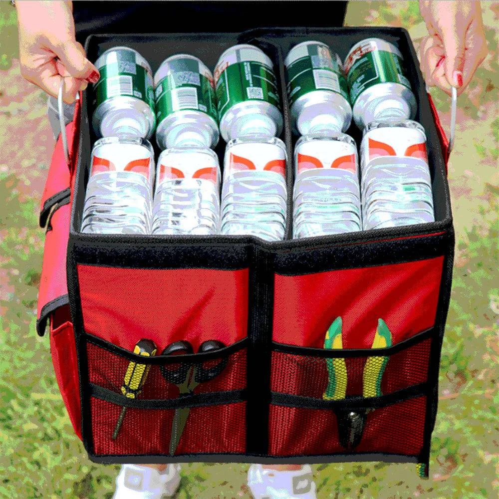 Pаспродажа Органайзер для багажника автомобиля, многофункциональная складная коробка для хранения из ткани Оксфорд, большой вместимости, с нескольки...