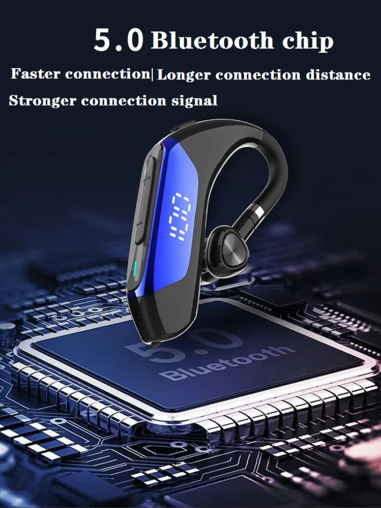 

Wireless Bluetooth Headset 5.0 Headset Sports Headset LED Display Stereo HD Call, with Microphone, Suitable for All Smart Phones