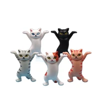 cute kitty dancing cats figurine dancing animal model figure hand raised enchanting cat ornament