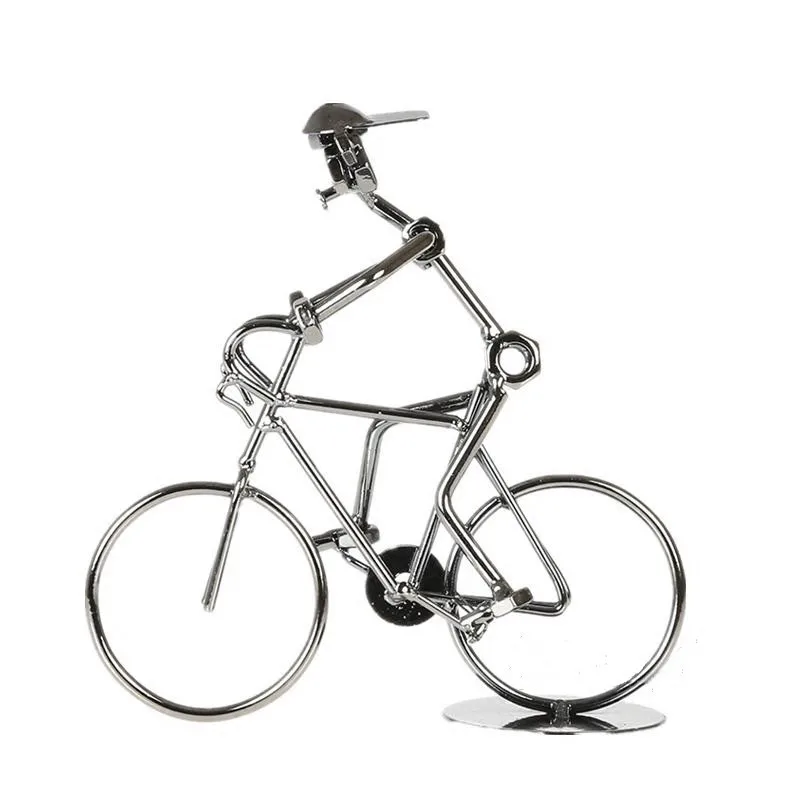 Креативная металлическая скульптура для велосипедистов статуя велосипедиста