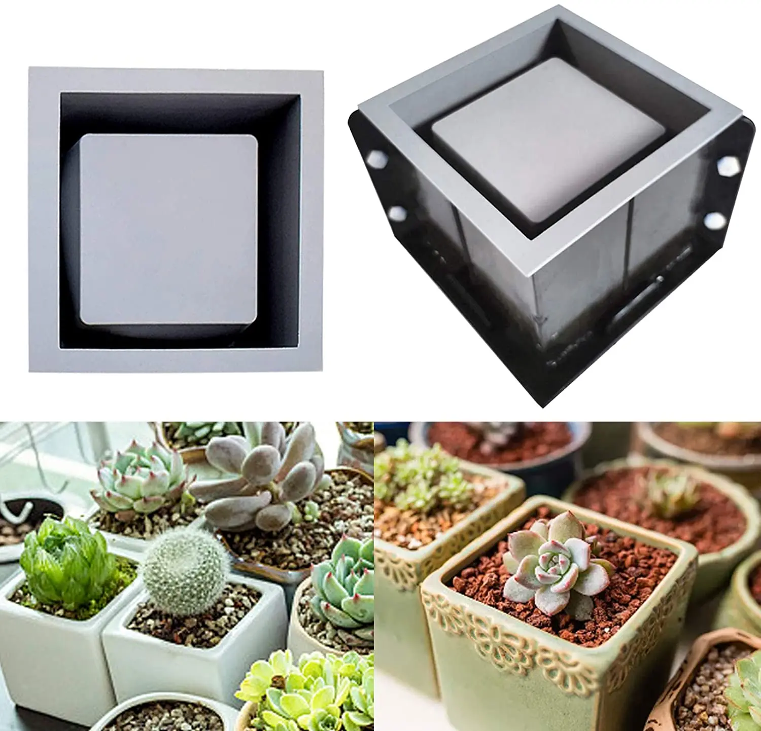 

Цветочный горшок бетонная форма для цемента, ящик для комнатных растений, силиконовые квадратный DIY сочные ящик для комнатных растений, гор...