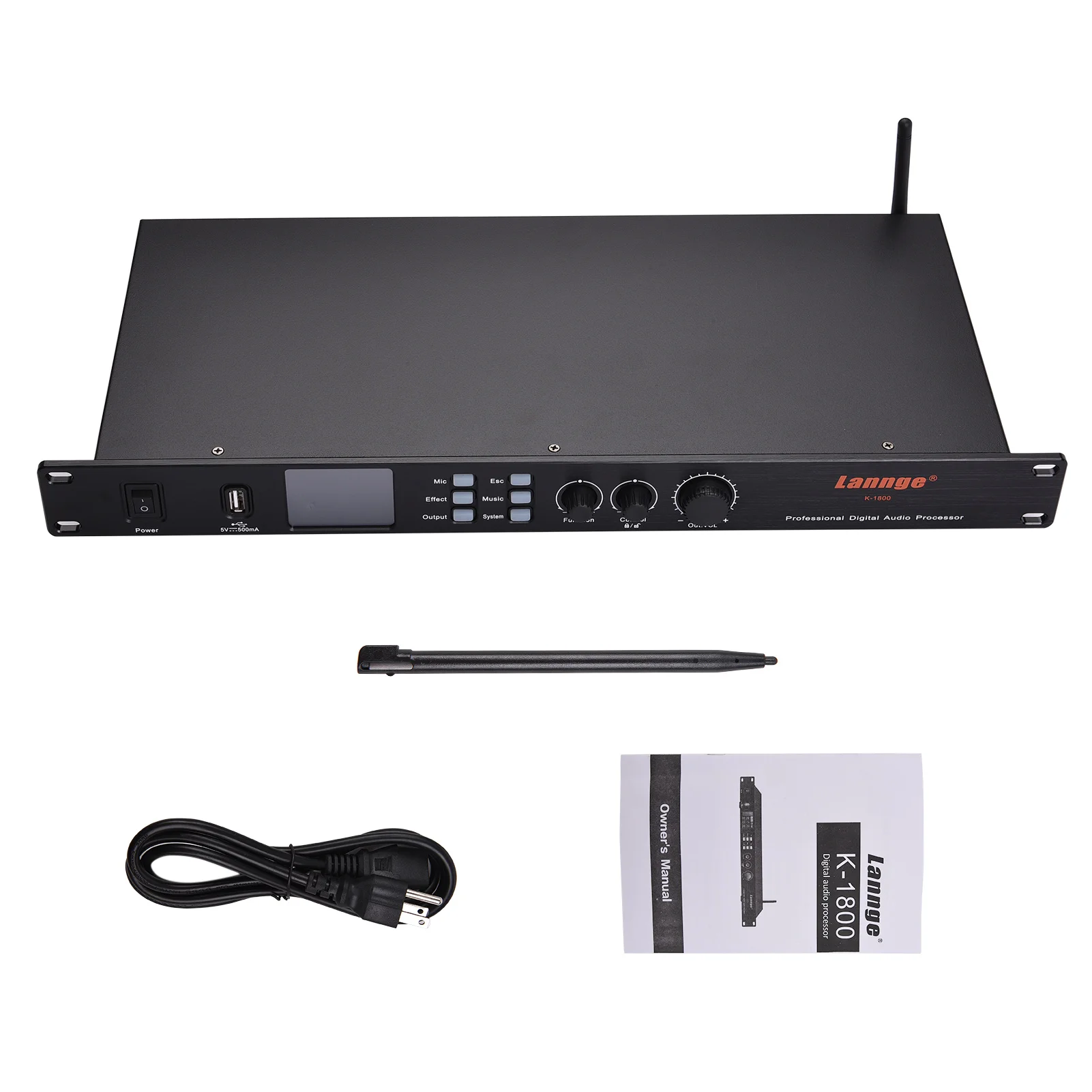 

Protable Digital Audio Processor with 3.5mm Mic / USB Sound Card / BT Audio Input & XLR / 3.5mm Output for Home Karaoke KTV
