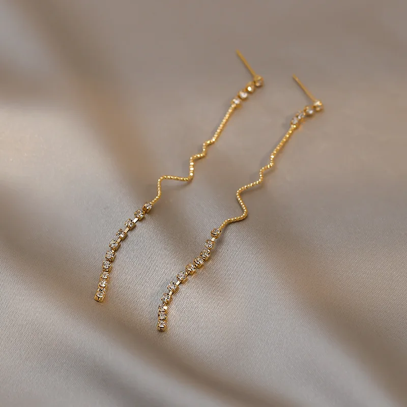 

Korean Pearl Love Tassel Earrings Ladies Long Style Wild Face Thin Two-Wear Pin Earrings Exquisite Elegant Fashion Stud Earrings