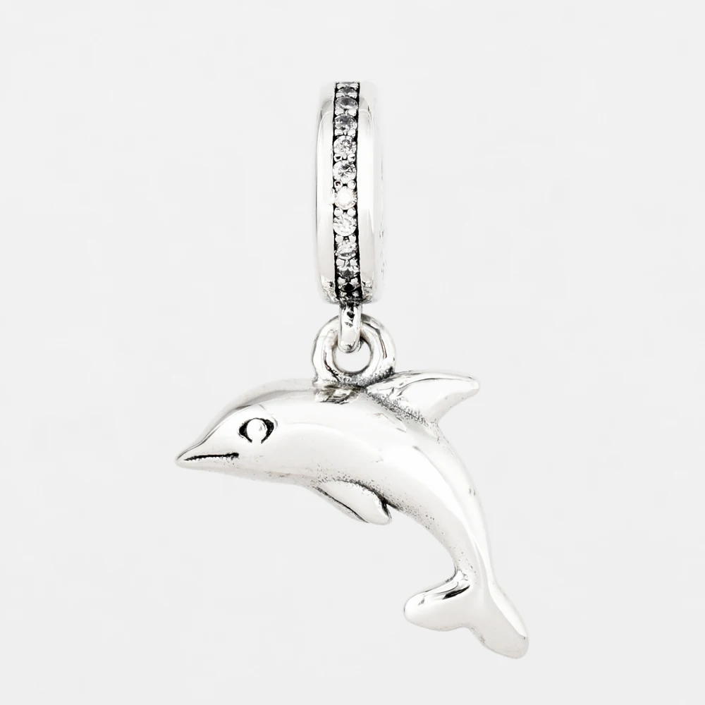 Бесплатная доставка подлинное 925 стерлингового серебра Рыба подвеска Дельфин