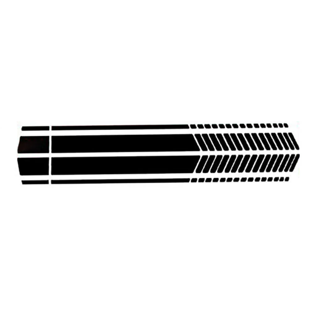

2 Pcs Stripes Accessories Racing Black Decal Door Fender Skirt For Car Body Sports Durable