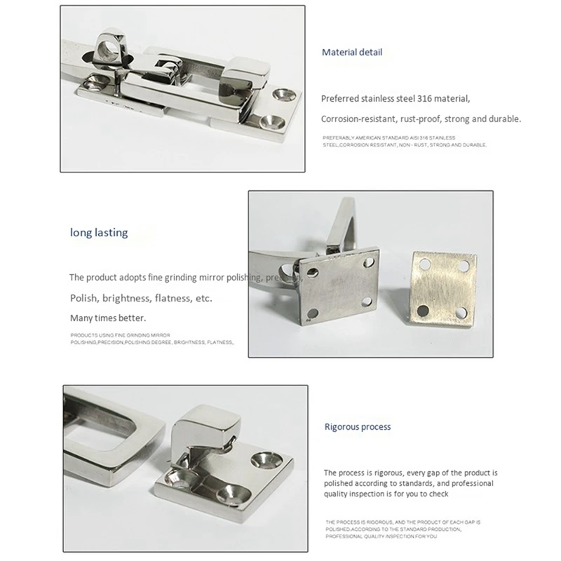 

Boat Deck Locker Latch Clamp with 2Pcs Anchor Lifter Anchor Lifter Stainless Steel Boat Anchoring Rubber Roller