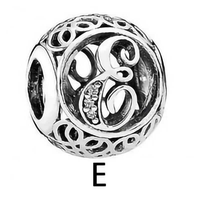 LR Браслет из серебра 925 пробы с бусинами в виде букв на английском языке |