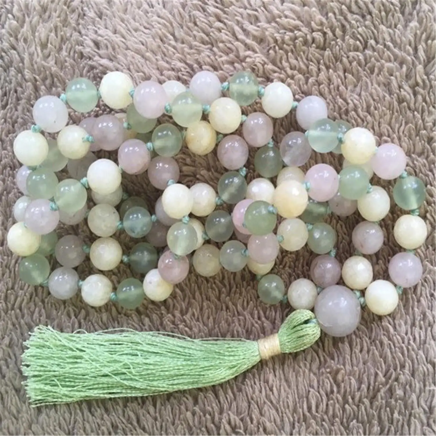 8 мм кварц 108 бусины ручной работы кисточкой ожерелье тибетская духовность Japa