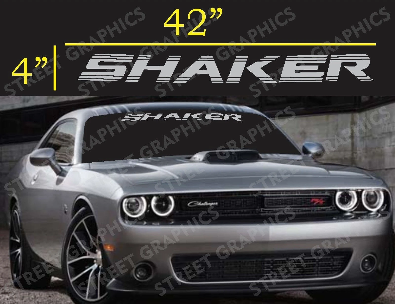 

For DODGE SHAKER WINDSHIELD DECAL STICKERS (SILVER)