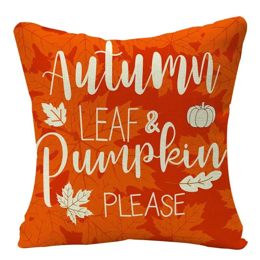 

Maple Leaf Pattern Artwork Printed Farmhouse Decorative Pillow Case Pillow Cover Pumpkin Pattern Without Pillow Core