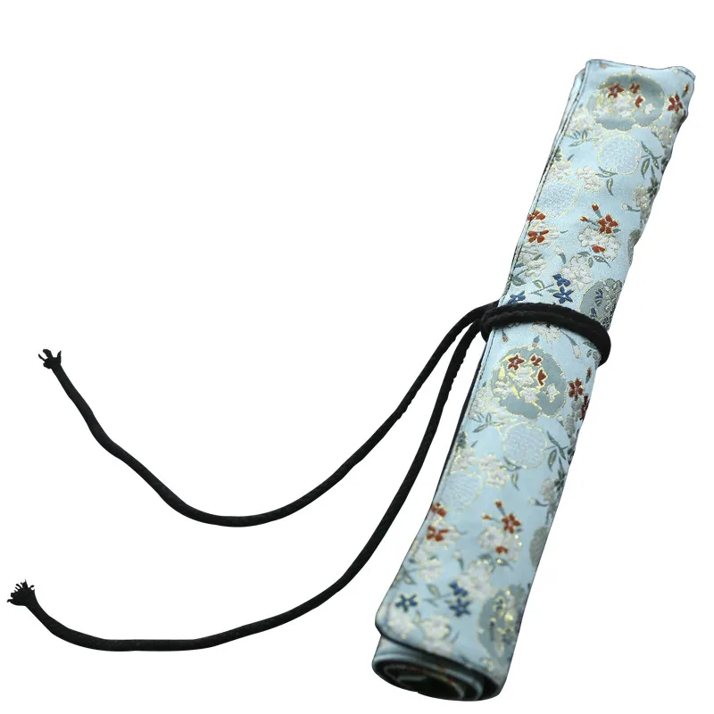 Retro Brush Pen Bags Eligant Chinese Painting Calligraphy Brush Pen Curtain Pencil Case Chinese Calligraphy Tools Storage Bags