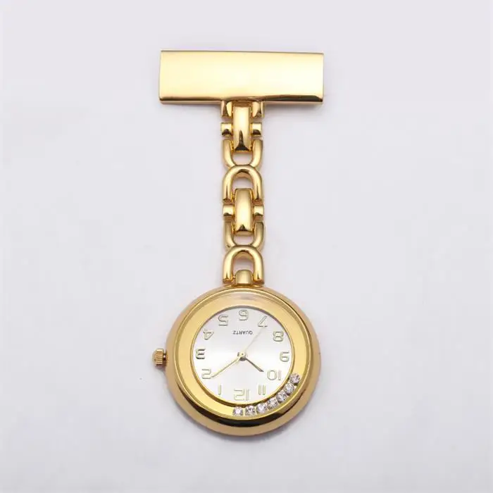 

Fashion Jewelled Nurse Pocket Watch Quartz with Gems Doctor Watch Brooch Pendants Medical Watch Vintage Clock Hospital Gift