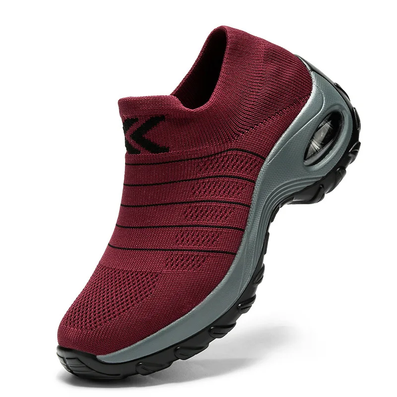 Spring Autumn Women Shoes Sneakers Old People Walking Knitted Female Casual Socks Shoes Big Size Ladies Comfortable Footwear