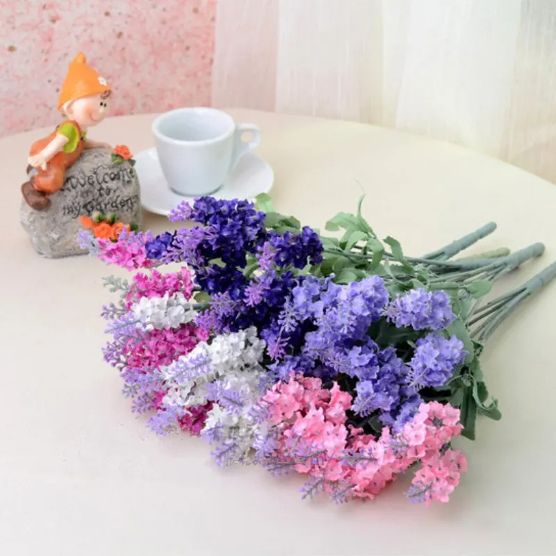 Искусственный цветок лаванды 10 головок домашний декор свадебный букет