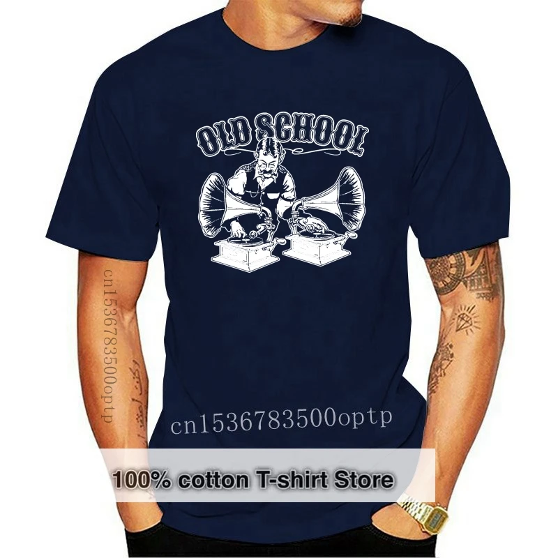 

Футболка Dj старой школы, трендовая дизайнерская дешевая обычная мужская футболка, поп-топ с круглым вырезом, футболка на весну и осень, базо...